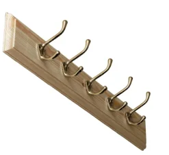 sekelskifte Kroklister|Kroklister I Trä|Kroklist 65 cm furu med hattkrok, mässing
