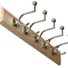 sekelskifte Kroklister|Kroklister I Trä|Kroklist 65 cm furu med klädkrok - Fehrlins 3228 nickel
