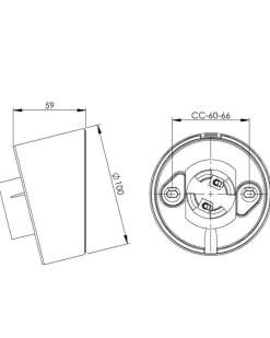 IFÖ Electric AB Porslinslampor & Porslinsocklar|Porslinslampa & Porslinsockel|Lampsockel porslin - Svart/vinklad IP20