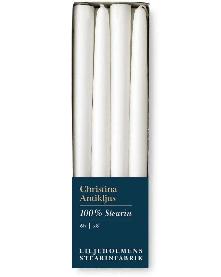 Liljeholmens Stearinfabriks AB Ljusstakar|Juldekoration|Liljeholmens Christinaljus - 8-pack vit