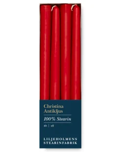 Liljeholmens Stearinfabriks AB Ljusstakar|Juldekoration|Liljeholmens Christinaljus - 8-pack röd