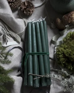 Liljeholmens Stearinfabriks AB Ljusstakar|Juldekoration|Liljeholmens Christinaljus - 8-pack mörkgrön