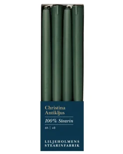 Liljeholmens Stearinfabriks AB Ljusstakar|Juldekoration|Liljeholmens Christinaljus - 8-pack mörkgrön