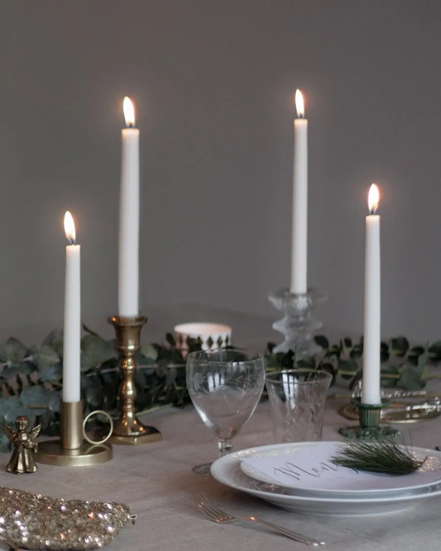 Liljeholmens Stearinfabriks AB Ljusstakar|Juldekoration|Liljeholmens Christinaljus - 8-pack antikvit