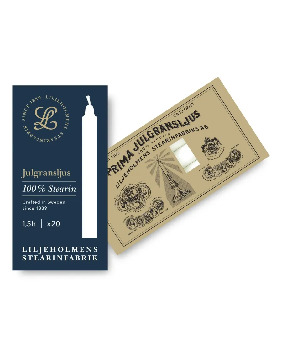 Liljeholmens Stearinfabriks AB Ljusstakar|Juldekoration|Liljeholmens Julgransljus - 20-pack vit