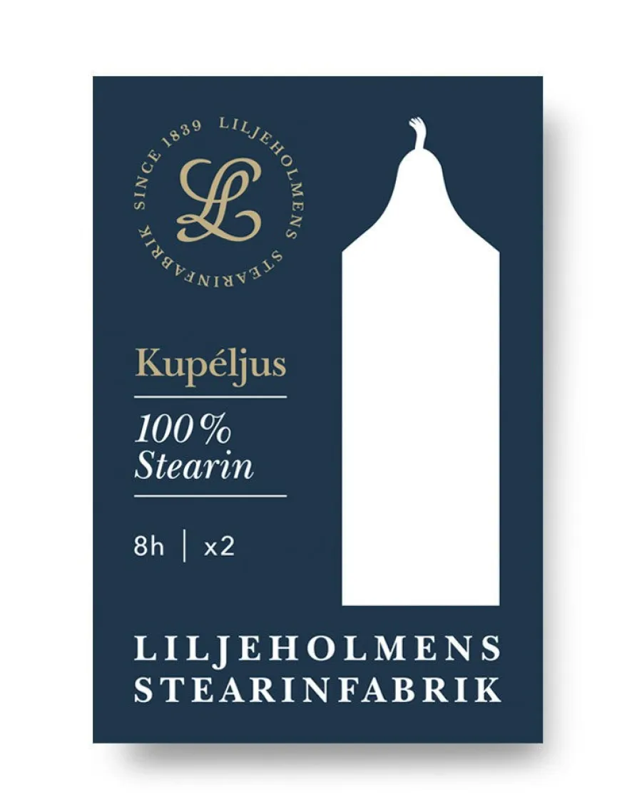 Liljeholmens Stearinfabriks AB Ljusstakar|Juldekoration|Liljeholmens Kupéljus - Blockljus vit 2-pack
