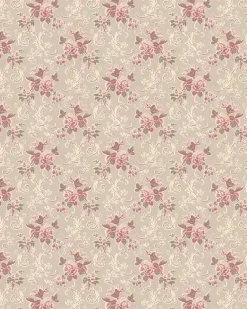 Lim & Handtryck AB Lim & Handtryck - Tapeter|Mönstrade Tapeter|Lim & Handtryck Tapet - Hovdala blomma vit/rosa