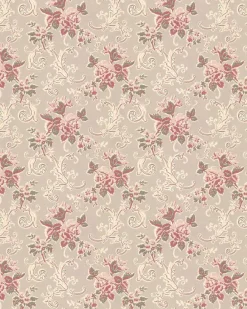 Lim & Handtryck AB Lim & Handtryck - Tapeter|Mönstrade Tapeter|Lim & Handtryck Tapet - Hovdala blomma vit/rosa