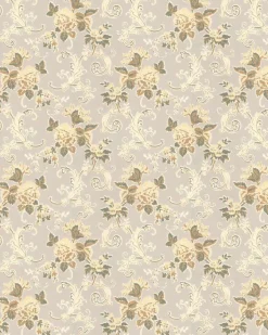 Lim & Handtryck AB Lim & Handtryck - Tapeter|Mönstrade Tapeter|Lim & Handtryck Tapet - Hovdala blomma vit/gul