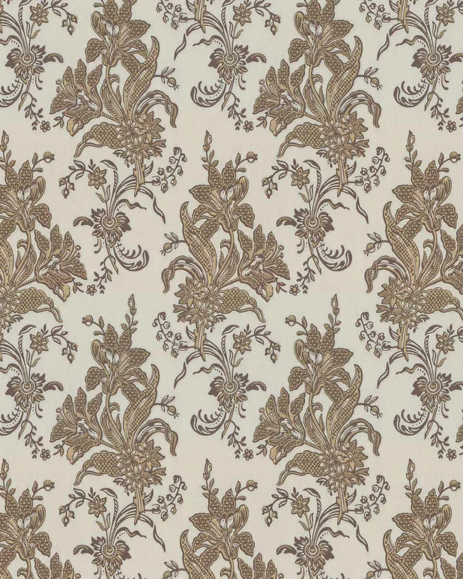 Lim & Handtryck AB Lim & Handtryck - Tapeter|Mönstrade Tapeter|Lim & Handtryck Tapet - Liljor beige/guld