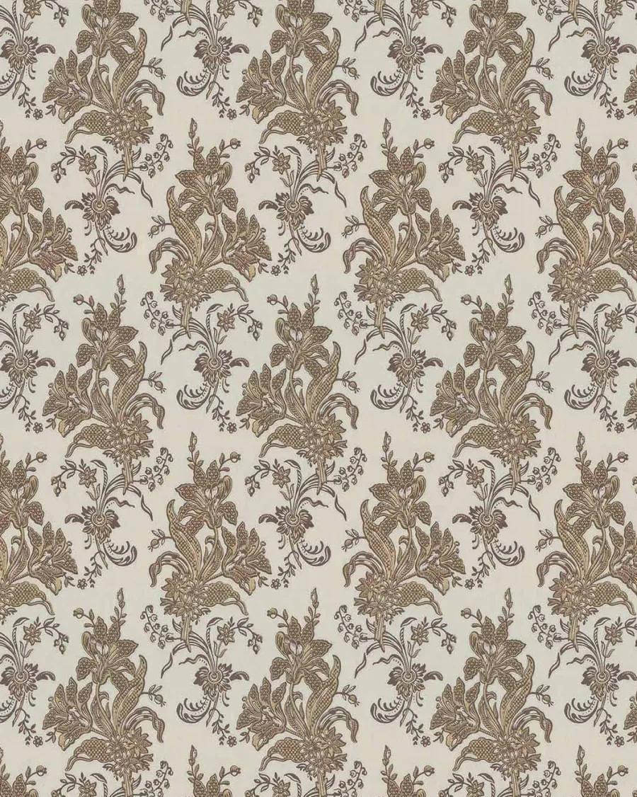 Lim & Handtryck AB Lim & Handtryck - Tapeter|Mönstrade Tapeter|Lim & Handtryck Tapet - Liljor beige/guld