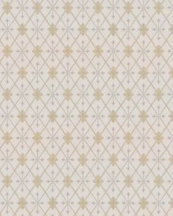 Lim & Handtryck AB Lim & Handtryck - Tapeter|Mönstrade Tapeter|Lim & Handtryck Tapet - Skogshyddan beige/guld