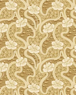 Lim & Handtryck AB Lim & Handtryck - Tapeter|Mönstrade Tapeter|Lim & Handtryck Tapet - Tjolöholm brun/guld