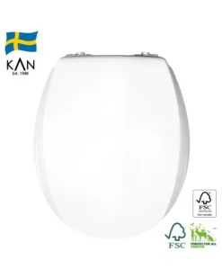 AB Kandre Sweden Mjukstängande Toalettsitsar|Mjukstängade toalettsits - KAN, Vit/krom