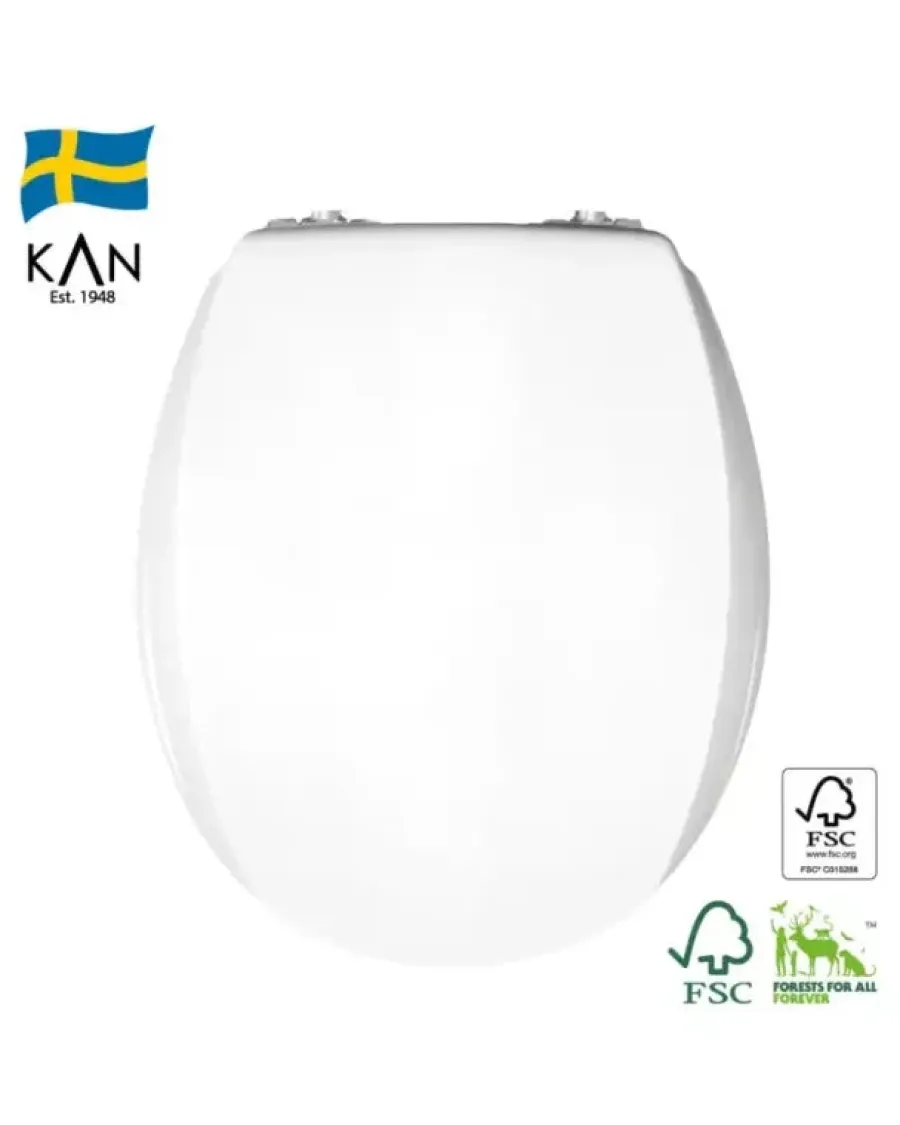AB Kandre Sweden Mjukstängande Toalettsitsar|Mjukstängade toalettsits - KAN, Vit/krom