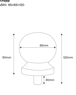Nordingrå Trä AB Ändknoppar|Ändknoppar|Ändknopp till stolpe - 90 x 80 mm