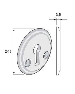 Eskilstuna Kulturbeslag AB Gammaldags Lås|Nyckelskyltar|Nyckelskylt - Låsbolaget 7 nickel 48 mm