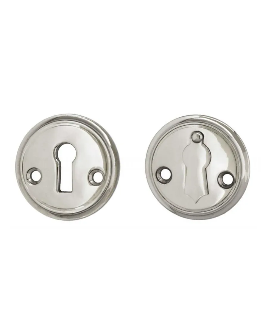 sekelskifte Gammaldags Lås|Nyckelskyltar|Nyckelskylt 47 mm nickel, kläpp -