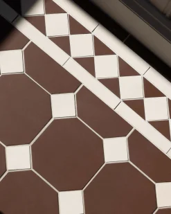 Winckelmans Oktagonklinker|Klinker Hall|Oktagonklinker - 15 x 15 cm chokladbrun/vit