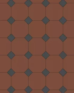 Winckelmans Oktagonklinker|Klinker Hall|Oktagonklinker - 15 x 15 cm röd/svart