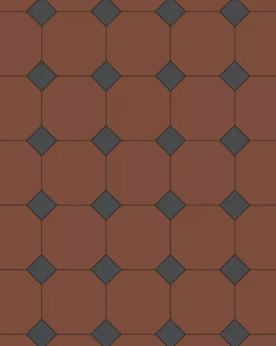 Winckelmans Oktagonklinker|Klinker Hall|Oktagonklinker - 15 x 15 cm röd/svart