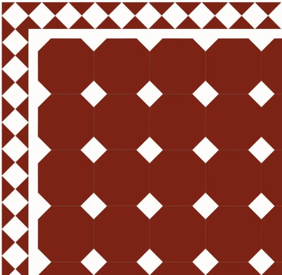 Winckelmans Oktagonklinker|Klinker Hall|Oktagonklinker - 15 x 15 cm röd/vit