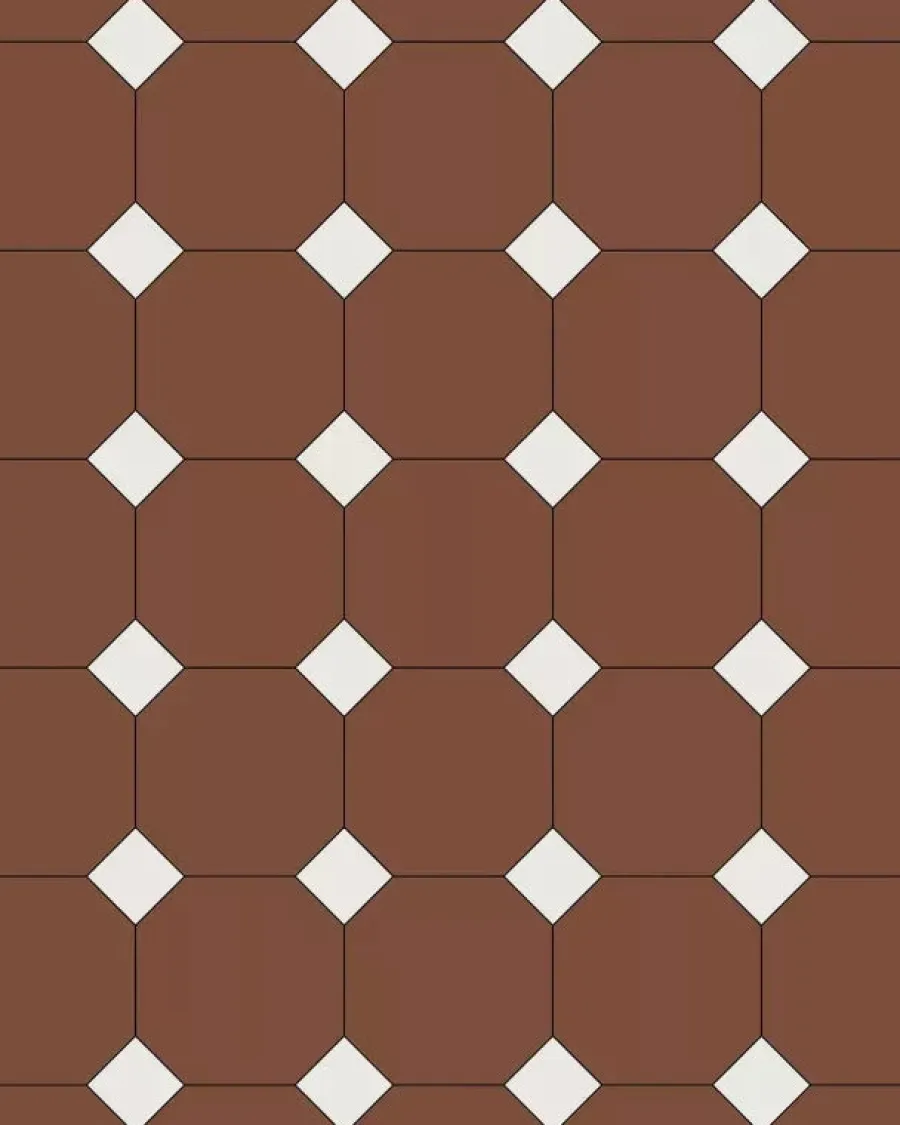 Winckelmans Oktagonklinker|Klinker Hall|Oktagonklinker - 15 x 15 cm röd/vit