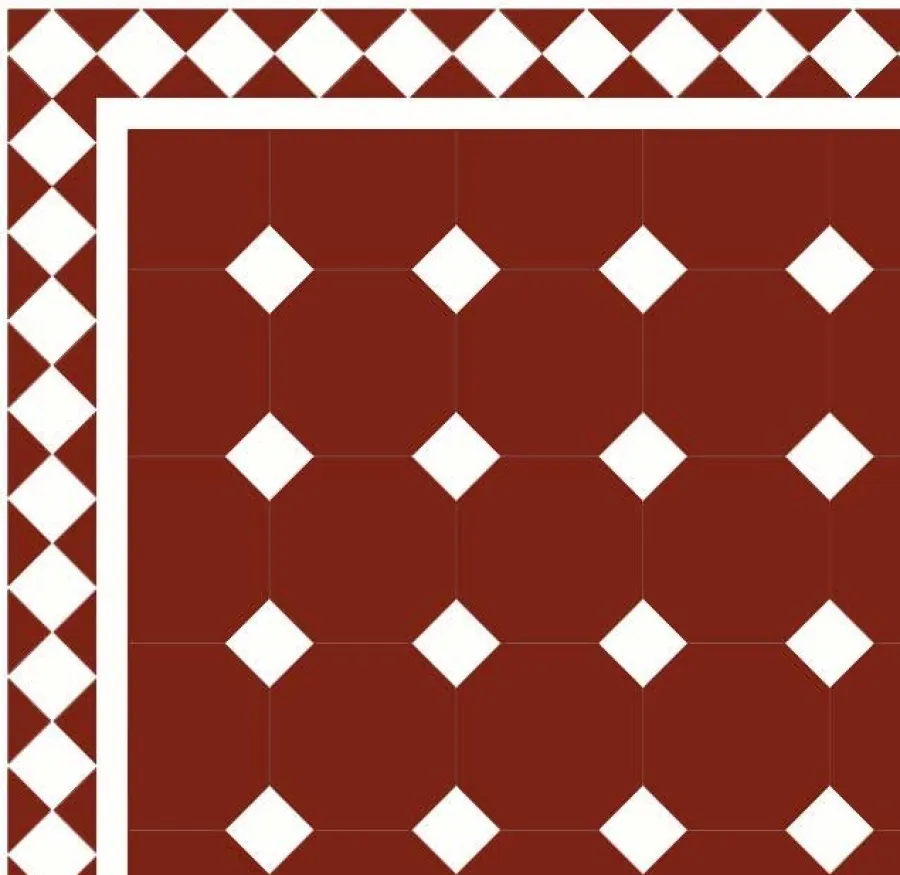 Winckelmans Oktagonklinker|Klinker Hall|Oktagonklinker - 15 x 15 cm röd/vit