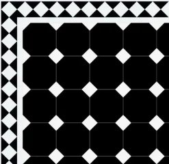 Winckelmans Oktagonklinker|Klinker Hall|Oktagonklinker - 15 x 15 cm svart/vit