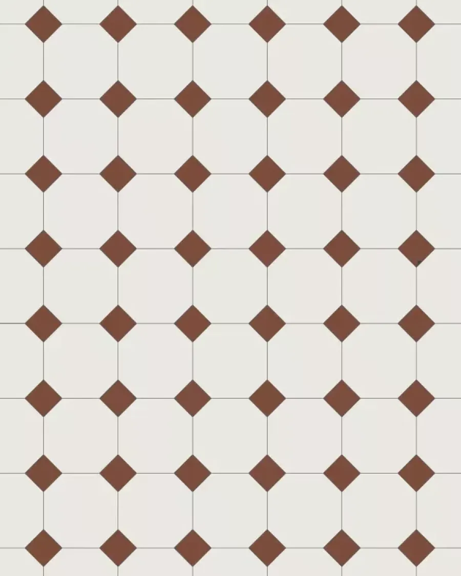 Winckelmans Oktagonklinker|Klinker Hall|Oktagonklinker - 10 x 10 cm vit/röd