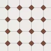 Winckelmans Oktagonklinker|Klinker Hall|Oktagonklinker - 15 x 15 cm vit/röd