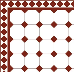 Winckelmans Oktagonklinker|Klinker Hall|Oktagonklinker - 15 x 15 cm vit/röd
