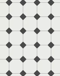 Winckelmans Oktagonklinker|Klinker Hall|Oktagonklinker - 15 x 15 cm vit/svart