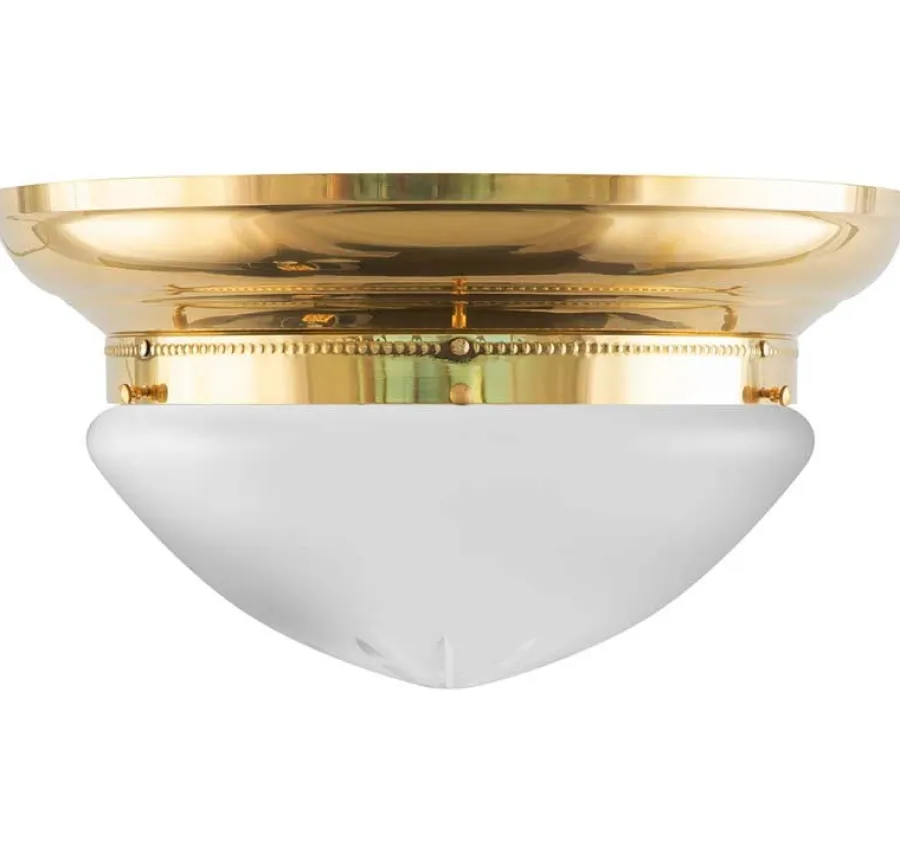 Karlskrona Lampfabrik Stora Taklampor|Plafonder|Plafond - Taklampa Frödingplafond 300 mässing, slipat mattglas
