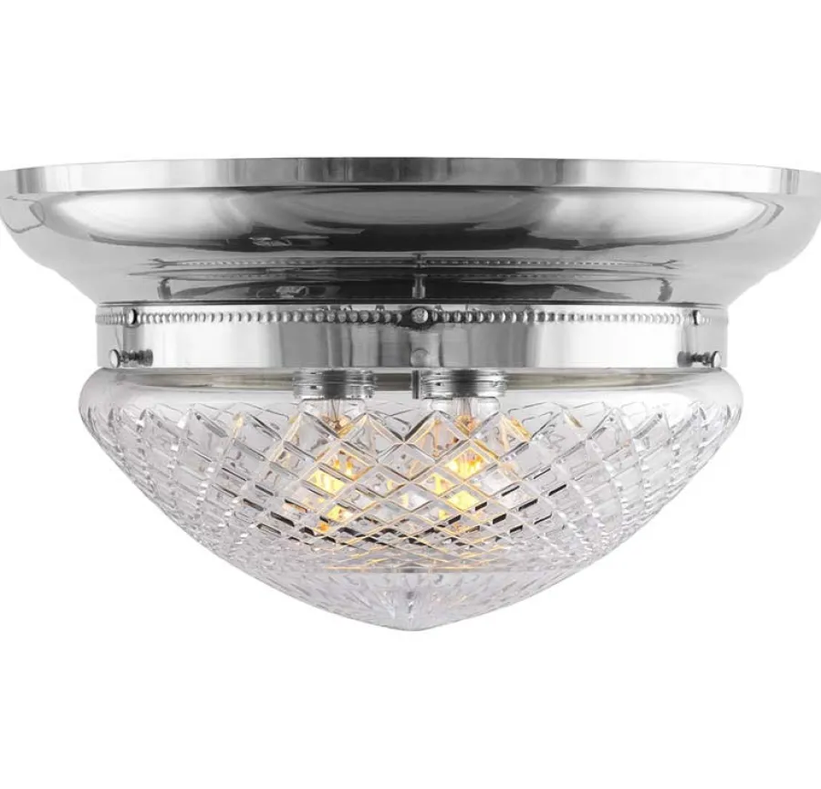 Karlskrona Lampfabrik Stora Taklampor|Plafonder|Plafond - Taklampa Frödingplafond 300 nickel, klarglas