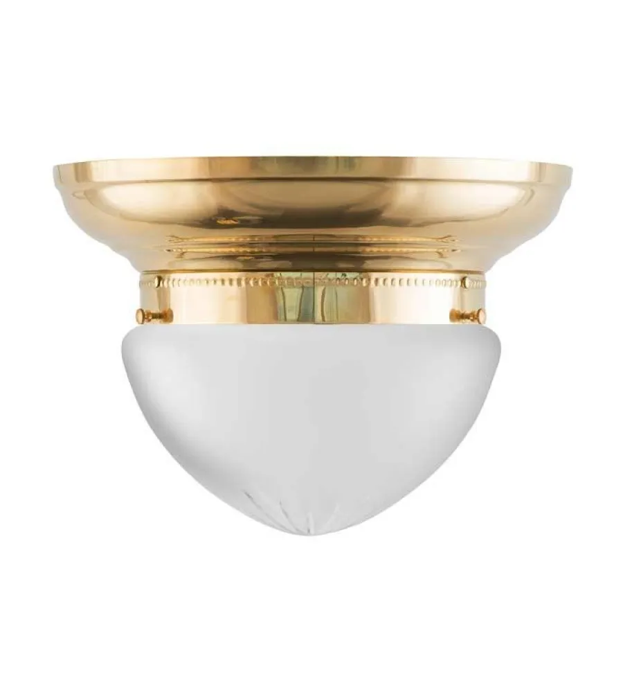 Karlskrona Lampfabrik Stora Taklampor|Plafonder|Plafond - Taklampa Frödingplafond 200 mässing, slipat mattglas