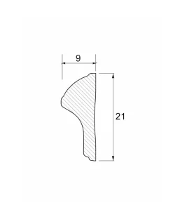 sekelskifte Övrig List|Provbitar - Trälister|Provbit - Dekorlist - Dörrspegellist 9x21 mm