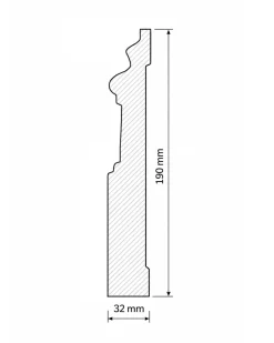 sekelskifte Provbitar - Trälister|Golvsocklar|Provbit - Golvsockel - Robust 190 mm