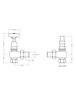 Arroll Limited Radiatorer|Ventiler & Vred|Radiatorventil - Chesterfield mässing
