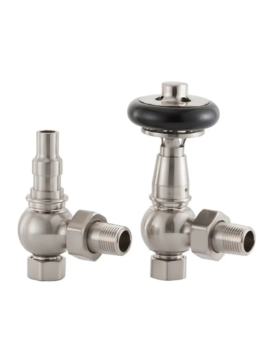Arroll Limited Radiatorer|Ventiler & Vred|Radiatorventil termostat - Kensington borstat nickel/trä