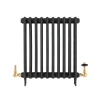 Arroll Limited Radiatorer|Ventiler & Vred|Radiatorventil termostat - York (vinklad) svart nickel/trä