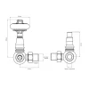 Arroll Limited Radiatorer|Ventiler & Vred|Radiatorventil termostat - York (vinklad) antikbehandlad/trä