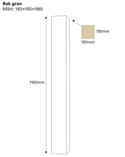 Nordingrå Trä AB Pelare & Stolpar|Stolpe - Rak pelare 130 x 130 x 1180 mm gran