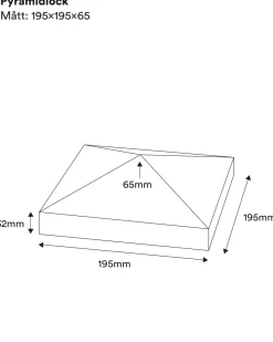 Nordingrå Trä AB Stolphattar|Stolphattar|Stolphatt - Stolplock 195 x 195 mm