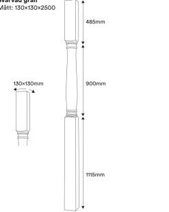Nordingrå Trä AB Pelare & Stolpar|Svarvad pelare - Gran 2500 x 130 mm