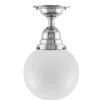 Karlskrona Lampfabrik Små Taklampor|Klotlampor - Tak|Taklampa - Byström 80 nickel, klotskärm