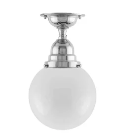 Karlskrona Lampfabrik Små Taklampor|Klotlampor - Tak|Taklampa - Byström 80 nickel, klotskärm