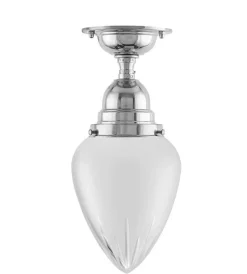 Karlskrona Lampfabrik Små Taklampor|Taklampa - Byström 80 nickel, mattdroppe