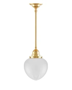 Karlskrona Lampfabrik Pendellampor|Taklampa - Byströmpendel 100 mässing, mattdroppe