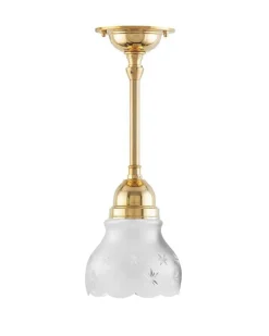 Karlskrona Lampfabrik Små Taklampor|Pendellampor|Taklampa - Byströmpendel 60 mässing, slipat mattglas
